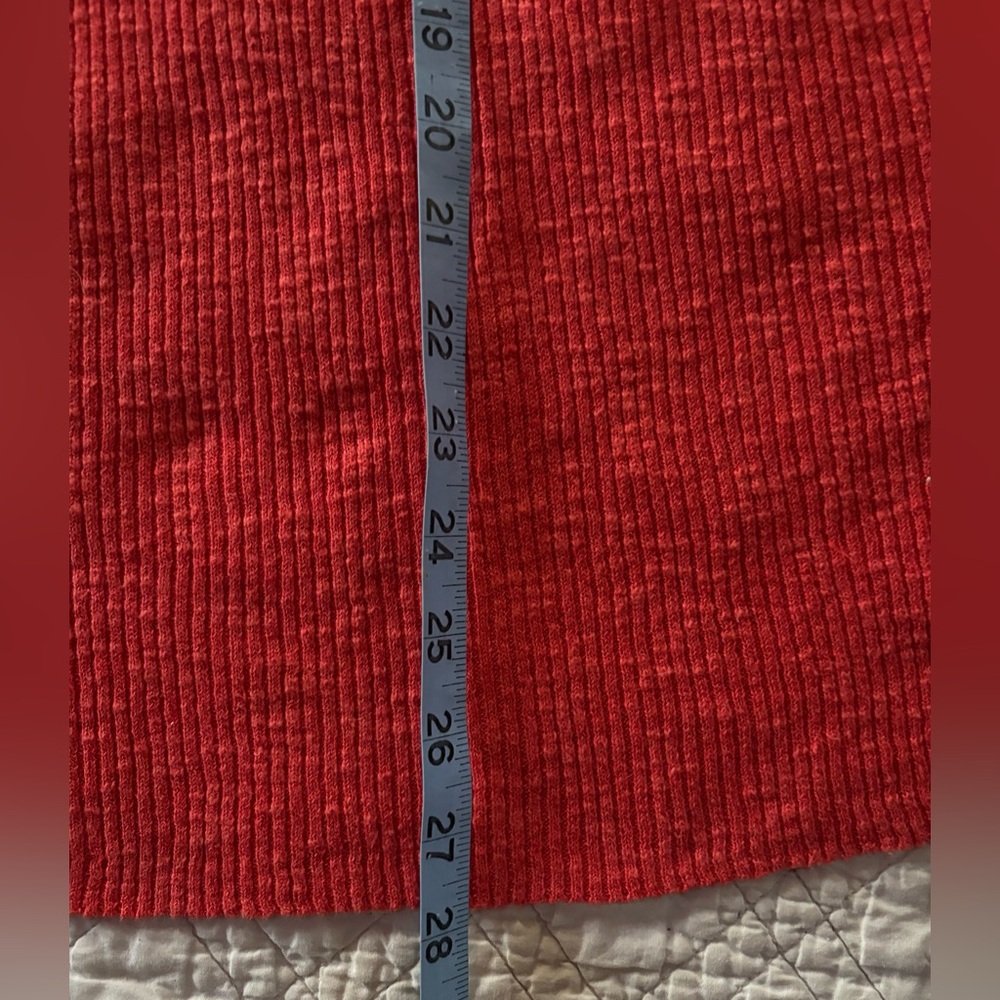 Eileen Fisher Open Front Cardigan Dark Coral Organic Linen & Cotton Slub Sz XL - Picture 7 of 7